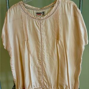 Johnny Was baby doll cap sleeve blouse